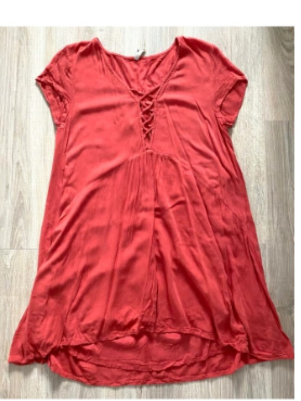 Amuse Society Cap Sleeve Crinkle Tshirt Dress Size Large
